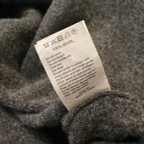 BAPY by A Bathing Ape Heavy Charcoal Wool Embroidered Tunic Sweater S - Picture 10 of 10